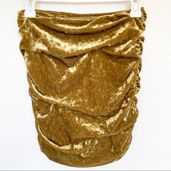 Free People | Velvet Velour Ruched Side Tube Top - Picture 2 of 4